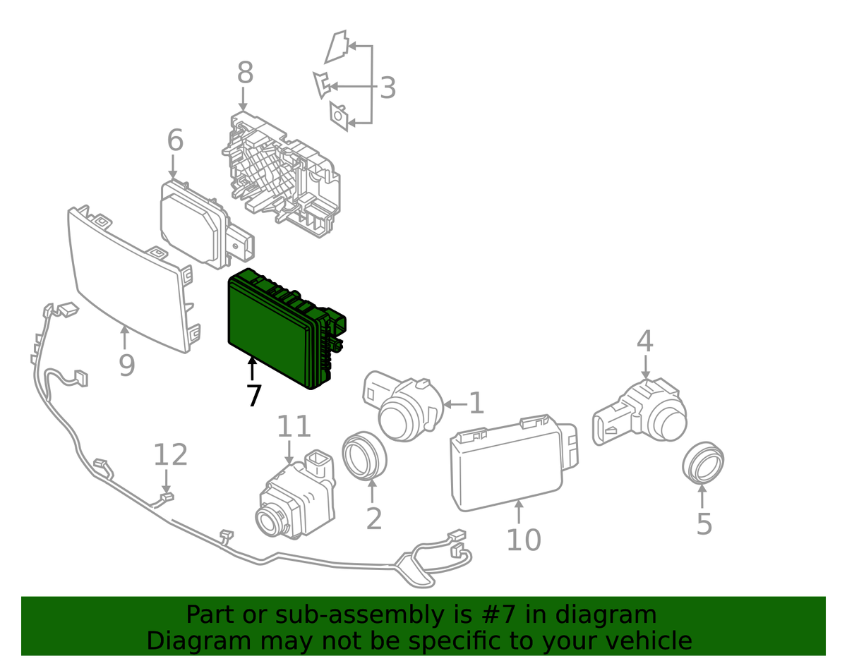 Front Long-Range Radar Sensor (Distance / Collision Warning Sensor) / 6631-5A8A328